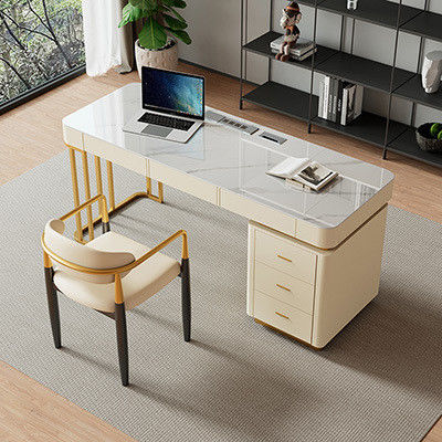 Marmor Büromöbel L-förmiger Büro-Tisch für Geschäftsmöbel