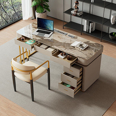 Marmor Büromöbel L-förmiger Büro-Tisch für Geschäftsmöbel