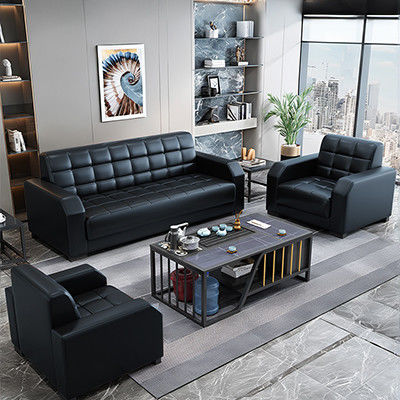 Moderne Büromöbel individuell angepasstes Ledersofa Set chinesischer Stil zeitgenössischer 2 Sets