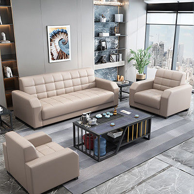 Moderne Büromöbel individuell angepasstes Ledersofa Set chinesischer Stil zeitgenössischer 2 Sets