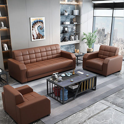 Moderne Büromöbel individuell angepasstes Ledersofa Set chinesischer Stil zeitgenössischer 2 Sets