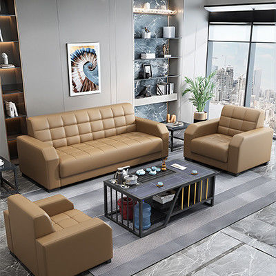 Moderne Büromöbel individuell angepasstes Ledersofa Set chinesischer Stil zeitgenössischer 2 Sets