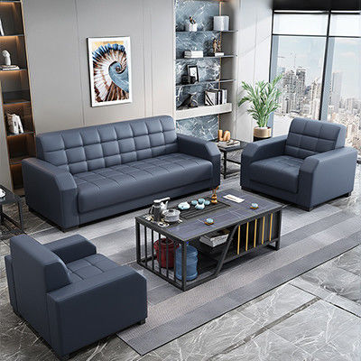Moderne Büromöbel individuell angepasstes Ledersofa Set chinesischer Stil zeitgenössischer 2 Sets