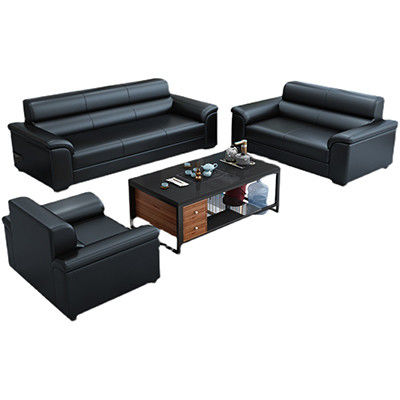 Büro-Rezeption Möbel Set chinesischer Stil Sofa und Napa Leder Kaffeetisch
