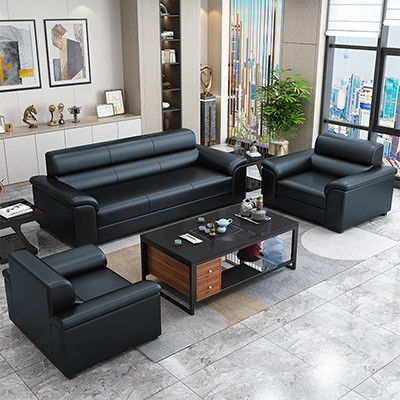 Büro-Rezeption Möbel Set chinesischer Stil Sofa und Napa Leder Kaffeetisch