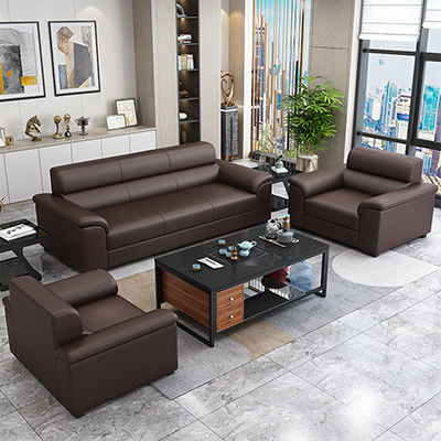 Büro-Rezeption Möbel Set chinesischer Stil Sofa und Napa Leder Kaffeetisch