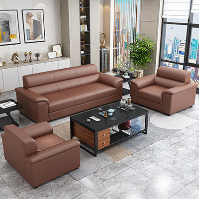 Büro-Rezeption Möbel Set chinesischer Stil Sofa und Napa Leder Kaffeetisch