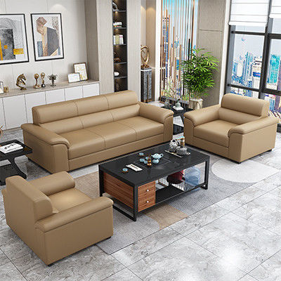Büro-Rezeption Möbel Set chinesischer Stil Sofa und Napa Leder Kaffeetisch