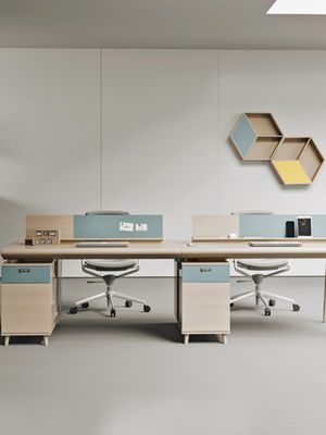 Holzmoderne Büromöbel Mitarbeiterschreibtisch mit L-Form und Y-Postverpackung