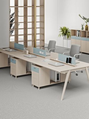 Holzmoderne Büromöbel Mitarbeiterschreibtisch mit L-Form und Y-Postverpackung