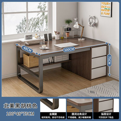 Einfache moderne Büromöbel Eisen Holz Schlafzimmer Arbeitsplatz Schreibtisch für im Home Office