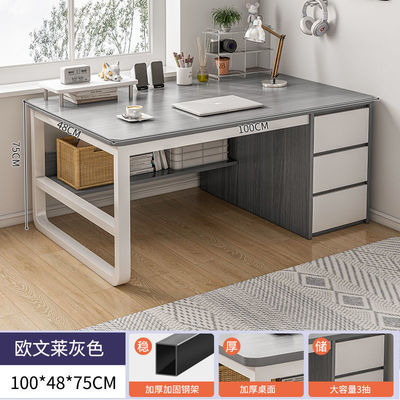 Einfache moderne Büromöbel Eisen Holz Schlafzimmer Arbeitsplatz Schreibtisch für im Home Office