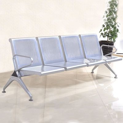 Moderne Metall-Edelstahl-Leder-Stuhl-Sofa für den öffentlichen Wartebereich
