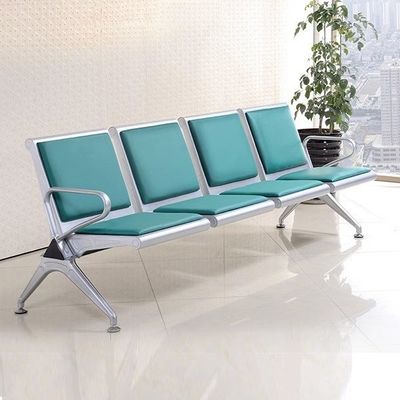 Moderne Metall-Edelstahl-Leder-Stuhl-Sofa für den öffentlichen Wartebereich