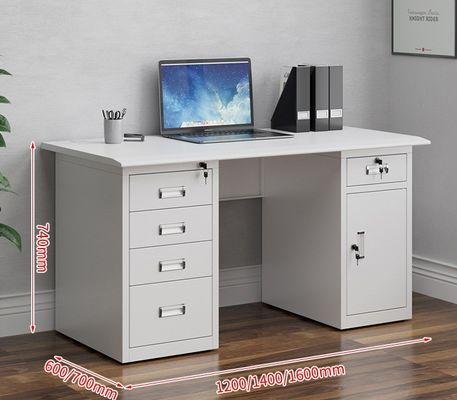 Gewerbliche Möbel aus Stahl Büro Computer Schreibtisch Einzel mit Schließschubladen Dauerhaft