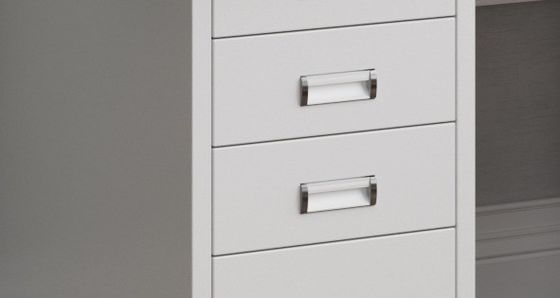Gewerbliche Möbel aus Stahl Büro Computer Schreibtisch Einzel mit Schließschubladen Dauerhaft