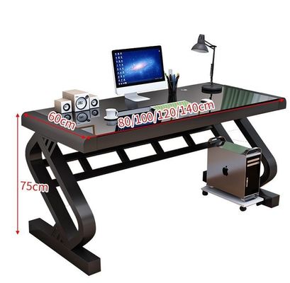 Kunden-Logo Büro Heim-Schule Computer-Schreibtisch mit gehärtetem Glas