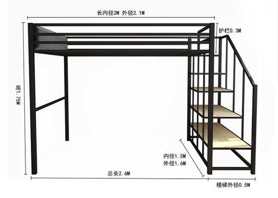 Doppelbett mit Metallrahmen und Space Capsule Hotel Bett Schrank
