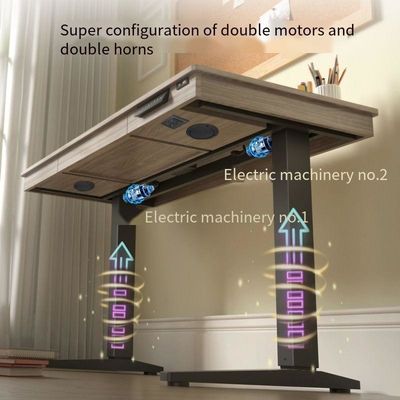 Arbeitsplatzschreibtische für einen einzigen Mitarbeiter aus Edelstahl mit motorisierter Höhenregelung