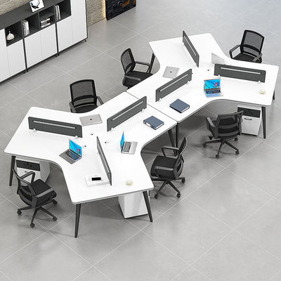 Moderne offene Arbeitsfläche Büroarbeitsplätze mit anpassbarem Schreibtisch und 2 / 4 / 6 Sitzplätzen