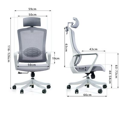 Ergonomischer Bürostuhl aus Aluminium mit Fußstütze für modernen Stil