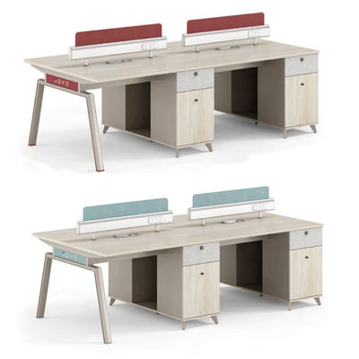 Wohnzimmer Büromöbel 4 Personen Mitarbeiter Tisch mit modularer Arbeitsstation und Schublade