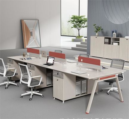 Wohnzimmer Büromöbel 4 Personen Mitarbeiter Tisch mit modularer Arbeitsstation und Schublade