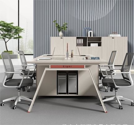 Wohnzimmer Büromöbel 4 Personen Mitarbeiter Tisch mit modularer Arbeitsstation und Schublade