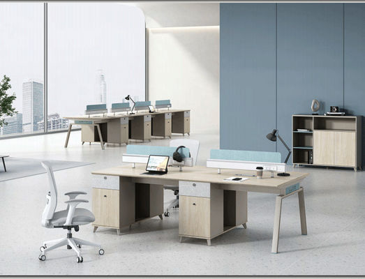 PANEL Holz moderner Stil Vier-Personen-Büro-Schreibtisch-Stuhl-Kombination für Arbeitsplatz