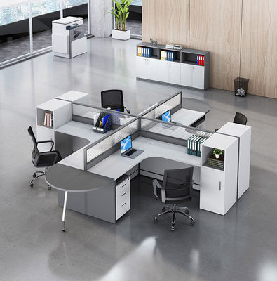 Aluminium-Rahmen-Panel/Gewebe/Stahl-Büro-Schreibtisch- und Stuhlkombination