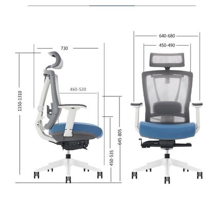 Moderne blau-schwarze Executive Schwenk-Büro-Task Chair für ergonomische Arbeitsplatz