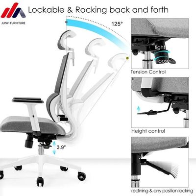 Metallrahmen Executive Office Chair Komfortable Mesh Ergonomische PC-Stuhl für lange Stunden