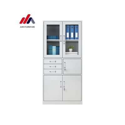 Einfache Montage Büroschränke mit Schlössern und Glastüren Schwermetallkonstruktion